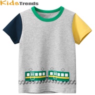 Boys T Shirt Kids Train Boy Tops Children Short Sleeve Baby Tshirt Cotton Kids Clothing Stitching