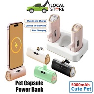 【SG Local】Mini Wireless Power Bank 5000mAh Fast Charging Capsule Portable Charger Small Lightweight Powerbank For iPhone