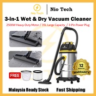 (1 YEAR WARRANTY) NioTech 2500W 35 Litre Wet & Dry Vacuum Cleaner Blower Vacum Vaccum Mesin Vakum Fl