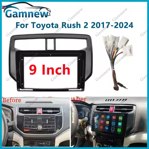 9 Inch Car Radio Fascia Frame Adapter For Toyota Rush 2017-2024 Stereo Android Dashboard Kit Face Pl