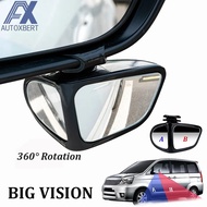 360 Grade Rotatable Adjustable Car Dodge Angle Mirror Wide Angle Reverse Mirror Car Rear View Camera Parking Mirror