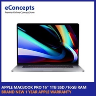 Apple Macbook Pro 16 inch 1TB SSD / 16GB RAM (Brand new 1 year Apple warranty) Space Grey