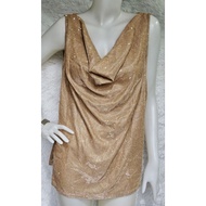 Gold Glitter Halter Neck Shirt