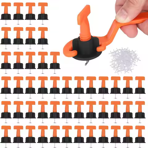 50pcs Tile Levelling System Kit Reusable Tile Equaliser Spacer, Construction of Walls,Floors,Wedge T
