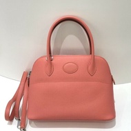 Hermes Bolide25龍蝦粉銀扣 框R刻 單包