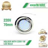 ecoWARE Holder With 1 Watt LED Bulb Wardrobe Closet Cabinet Lighting 220V White Warm White Cool Whit