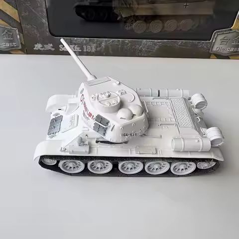 1/72 Soviet T-34 Heavy Tank Model T-34-85 Belarusian Snow Camouflage Military Tank Metal Model Home 