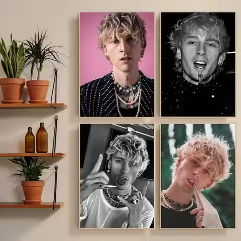 1pc MGK M-Machine Gun K-Kelly Poster Sticker Print Waterproof Wall Art For Living Room Bedroom Home 