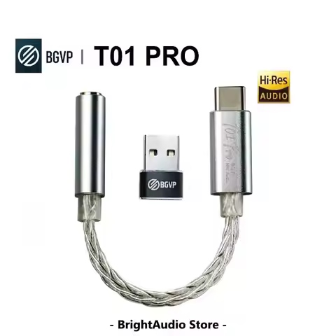 BGVP T01 PRO USB DAC AMP Hi-Res Audio Decoding HiFi Headphone Amplifier Type-C to 3.5mm Cable 32bit