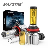MAXGTRS H4 2x H7ไฟตัดหมอกรถ H11 LED 9005 HB3 HB4 DC12V ไฟหน้ารถแบบไฟเปิดปิดอัตโนมัติ6000K 80W