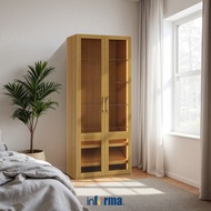Informa Kenn Kabinet Sepatu & Tas 2 Pintu - Cokelat Display Cabinet Kabinet Koleksi Pajangan Tas Sep