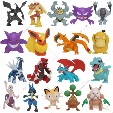 5-12cm Mini Pokemon Figures Charizard Flareon Groudon Lucario Gengar Psyduck Machamp Haunter Mewtwo 