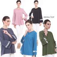 Arina Top Layer Lace Sleeves Nursing Friendly Muslimah Blouse Rina Nichie
