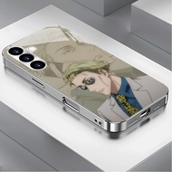 Kento Nanami 09 Luxury Plated Frame Glass Phone Case For Samsung Galaxy S22 S23 S24 S25 Ultra A22 A2