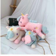 Tas selempang model boneka unicorn, tas selempang anak