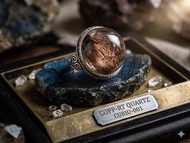 紅銅鈦髮晶 銀戒