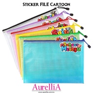 1 pcs WATERPROOF Sticker Subjek FILE Cartoon Label Subjek Sekolah Rendah