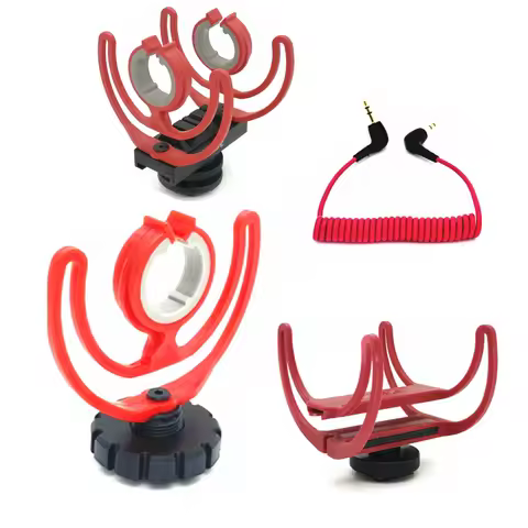Cold Shoe Microphone Clamp Clip Tripod Mount Stand Shockproof Adapter for Rode VideoMicro Videomic G