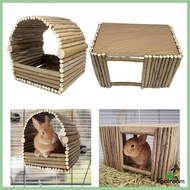 [ Smalll Animals Hideout, Wooden Hamster Hideout House, Sleeping Playing Rabbit Hideout House Cabin for Mouse Hamster