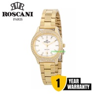 Roscani Mine E70 (Interchangable Bands + Wavy Ribbed Dial) Analog Women Watch - Gold White