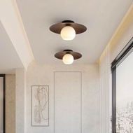 Nordic Minimalist Ceiling Light Retro Wooden Texture LED Ceiling Light Suitable for Balcony/Corridor