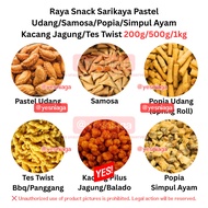 Raya Snack Sarikaya Pastel Udang / Samosa / Popia / Simpul Ayam / Kacang Jagung / Tes Twist 200g 500