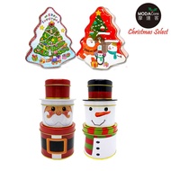 [特價]摩達客耶誕-聖誕老公公雪人聖誕樹造型糖果罐四入組擺飾-交換禮物