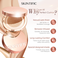 SKINTIFIC Cover All Perfect Sunscreen Cushion High Coverage Poreless Flawless Foundation 24H Long-la
