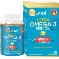 Qunol Fish Oil Omega 3 1000mg EPA + DHA, Lemon Flavor 180 Softgels