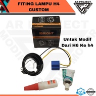 IBRIGHT CUSTOM H4 FITTING - H6 TO H4 COMPLETE PACKAGE