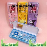 SIMPLE Pencil , Cartoon Kuromi Pencil  Set Pen Cases, Cute My Melody Cinnamoroll Double Layer Stationery Box