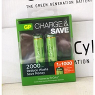 GP ReCyKo+ Rechargeable Battery AA Size 2000mAh Batteries ( Recharge 1000 Times )