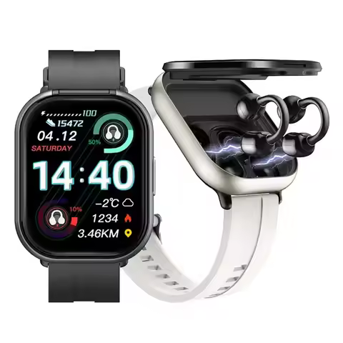 Smart Watch Earphone D12 TWS 2 in 1 Wireless Bluetooth Call Headset Music Playback Sport Fitness Tra