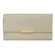 二手葆蝶家 (BOTTEGA VENETA) Continental Triford 三折錢包，象牙色，按扣閉合，可作鈔票夾、卡包、零錢包，內建 RFID ICPlate，貨號 578751 VMAU