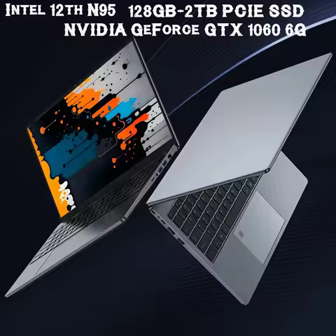 15.6'' Ultra-Thin Gaming Laptop Intel 12th N95 32GB RAM NVMe PCIE SSD GTX 1060 6G Cooler Design IPS 