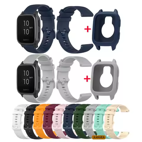 2in1 Silicone Strap+Soft Case for Garmin Venu Sq 2