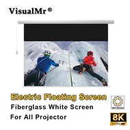 2025 VisualMr Electric Motorized Projector Screen - Wall Mount/In-Ceiling Home Theater Screen with U