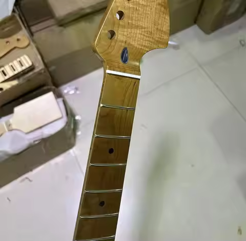 24inch short scale 22fret Roasted flame maple electric guitar neck DIY Replace