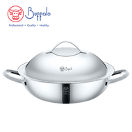 牛頭牌316不銹鋼五層複合金雙耳平底鑊連不銹鋼蓋 32cm (PNBF-0632W)