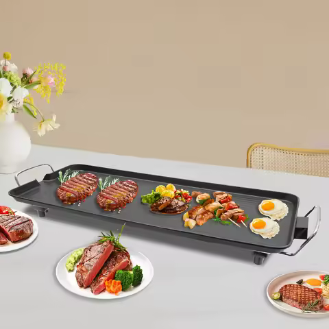 1500W Smokeless Electric Barbecue Grill 26.77*11.02*2.76in Portable Indoor & Outdoor Cooking