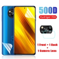 3 In1 Full Cover Front and Back Soft Hydrogel Screen Protector + Camera Lens Tempered Glass Xiaomi Mi 10T 9T K20 Pro Redmi Note 10 10s 9 9s 8 7 9A