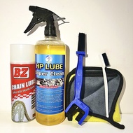 COMBO Chăm Sóc Xe Gồm Dưỡng Sên BZ + Chai Tẩy Rửa Nhông Sên Dĩa Kết Hợp Rửa Xe HP Lube Super Clean 1