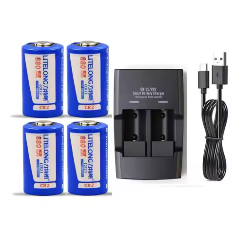 4PCS 3V CR2 lithium battery 880mAh rangefinder camera rechargeable battery + smart CR2 CR123A batter