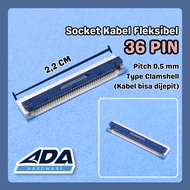Flexible Cable Socket Connector 36 Pin Pitch 0.5 MM Flip Cover Clamshell Type