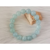 C219-natural Aquamarine Bracelet 12mm++ Natural Aquamarine Bracelet Bracelet 12mm++