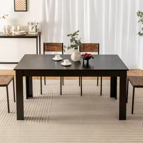 Dining Table for 6, Rectangular Kitchen Table with 330Lbs Capacity, Stable Structure, 63" L x 31.5" 