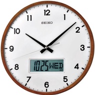 [Powermatic] Seiko QXL008B Analog Digital Quiet Sweep White Dial Wall Clock