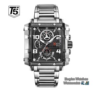 Empirewatches Jam Tangan T5 H3802G 3802 Pria Cowok Analog Chrono dan Tanggal Aktif Rantai Stainless