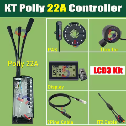Ebike Polly Controller Whole Kit 36V 500W 48V 500W 22A Julet 1-2/1-4 extend cable 9pins Motor cable