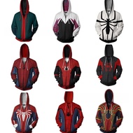 Spiderman Hoodie Miles Morales Jacket Zipper Sweatshirts Anime Hoodies Spider-Man Costume